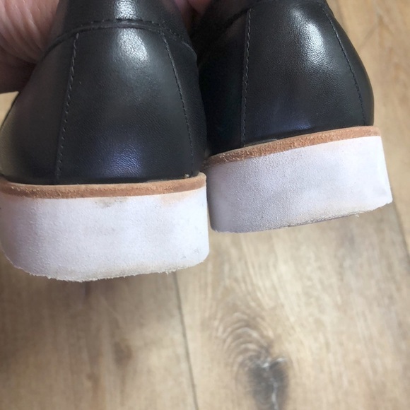 Wayne Flex Black Leather Loafers w/White Soles 6M - Picture 5 of 6